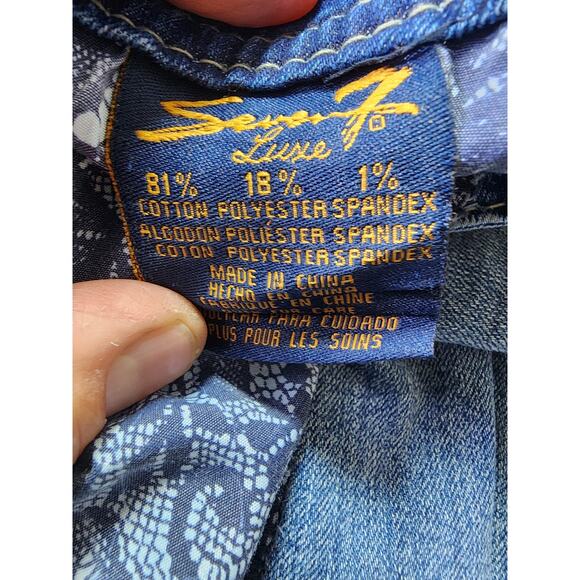 SEVEN7 Luxe Mid-Rise Western Embroidered Pocket Stitching Bootcut Jeans SZ 16 - Picture 6 of 11